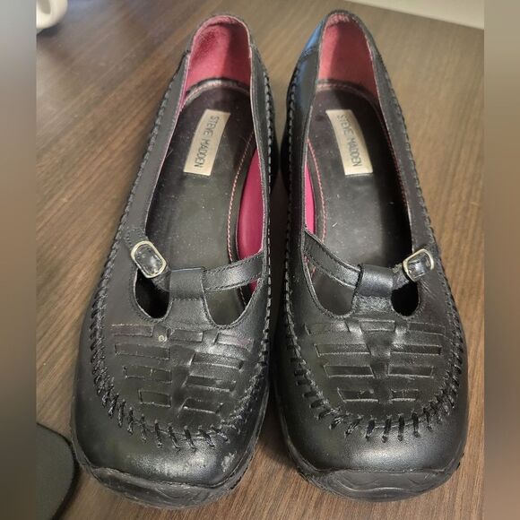 Steve Madden Ponchoo Black Mary Jane Leather Comfort Shoe, Size 8.5 - Picture 9 of 13